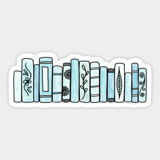 Blue Pastel Books Sticker